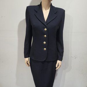 St John Black Skirt Suit